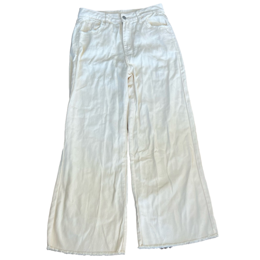Dazy Cream Wide-Leg Jeans